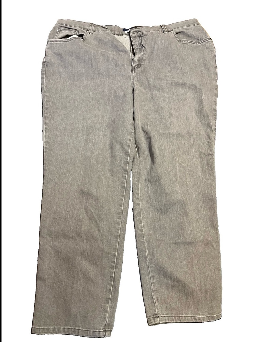 Basic Editions Women’s Light Gray Straight-Leg Jeans